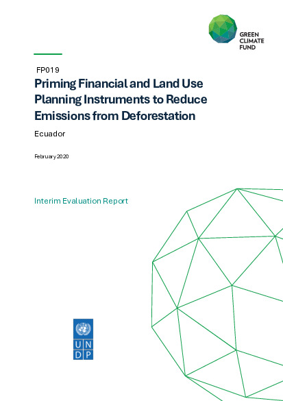 Document cover for Interim evaluation report for FP019: Priming Financial and Land Use Planning Instruments to Reduce Emissions from Deforestations