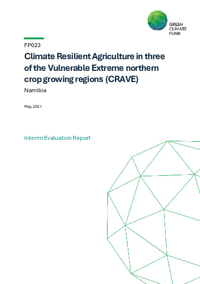 Document cover for Interim evaluation report for FP023: Climate Resilient Agriculture in three of the Vulnerable Extreme northern crop growing regions (CRAVE)