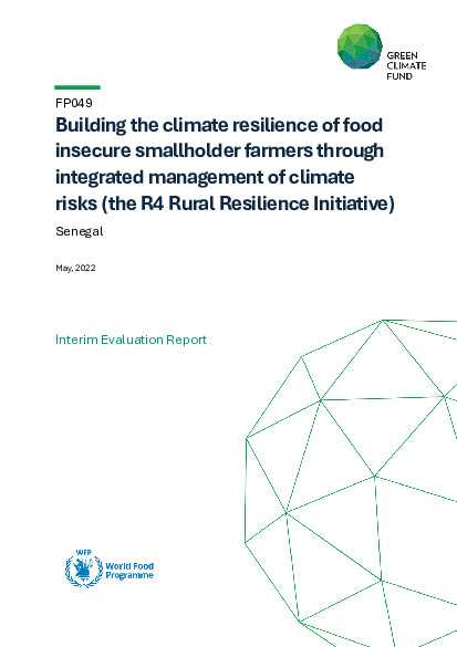 Document cover for Interim evaluation report for FP049: Building the climate resilience of food insecure smallholder farmers through integrated management of climate risk (R4)