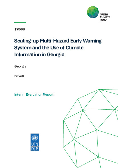 Document cover for Interim evaluation report for FP068: Scaling-up Multi-Hazard Early Warning System and the Use of Climate Information in Georgia