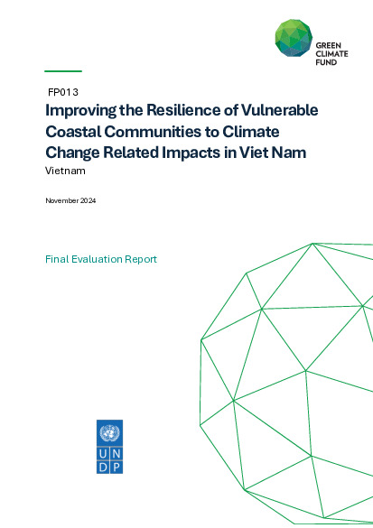 Document cover for Final evaluation report for FP013: Improving the resilience of vulnerable coastal communities to climate change related impacts in Viet Nam