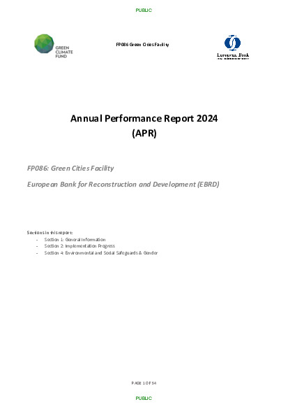 Download 2024 Annual Performance Report for FP086: Green Cities Facility Document cover for 2024 Annual Performance Report for FP086: Green Cities Facility