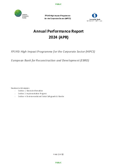 Document cover for 2024 Annual Performance Report for FP140: High Impact Programme for the Corporate Sector