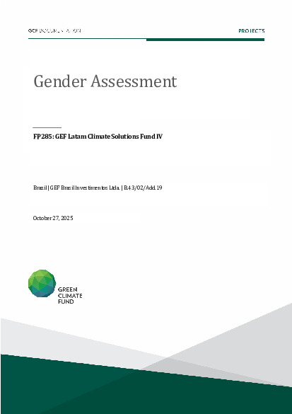 Download Gender assessment for FP285: GEF Latam Climate Solutions Fund IV Document cover for Gender assessment for FP285: GEF Latam Climate Solutions Fund IV