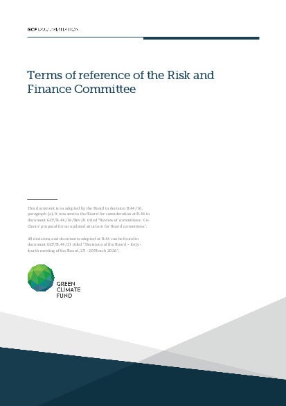 Download Terms of reference of the Risk and Finance Committee Document cover for Terms of reference of the Risk and Finance Committee