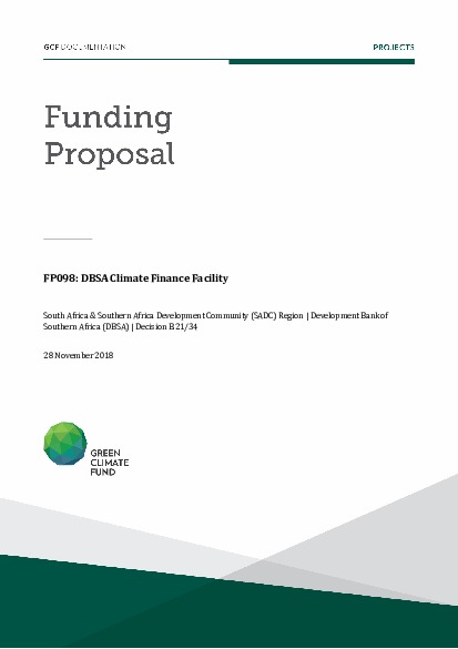 Document cover for DBSA Climate Finance Facility