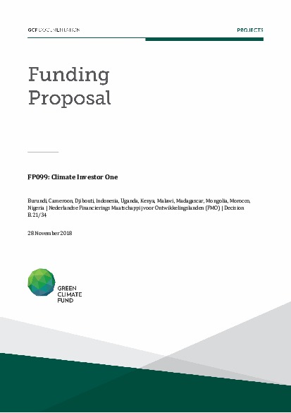 Document cover for Climate Investor One