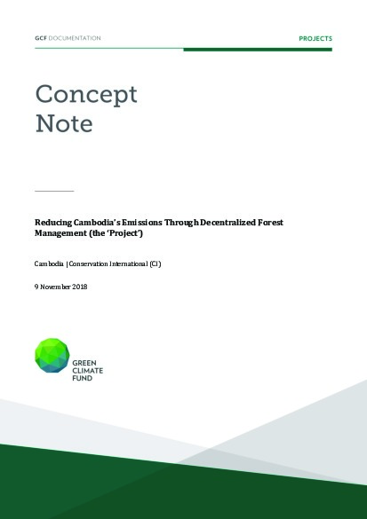 Document cover for Reducing Cambodia’s Emissions Through Decentralized Forest Management (the ‘Project’)