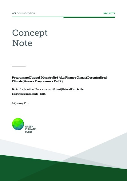 Document cover for Programme D’appui Décentralisé A La Finance Climat (Decentralized Climate Finance Programme – Padfc)