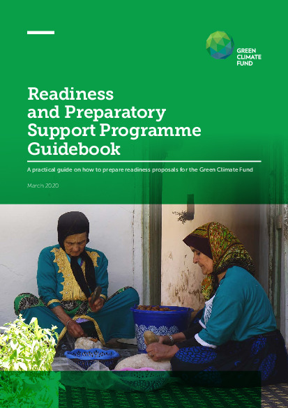 Document cover for Readiness and Preparatory Support guidebook: A practical guide on how to prepare readiness proposals for the Green Climate Fund