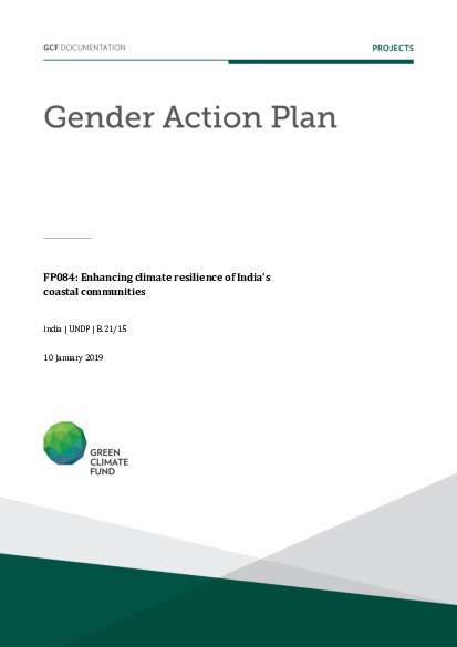 Document cover for Gender action plan for FP084: Enhancing climate resilience of India’s coastal communities