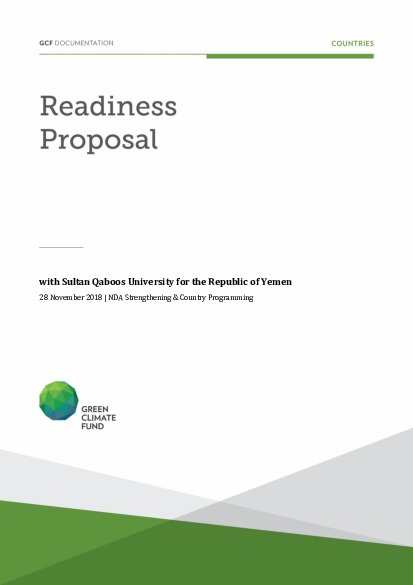 Document cover for NDA Strengthening and Country Programming support for Yemen through Sultan Qaboos University