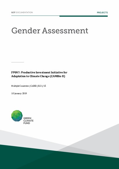 Download Gender assessment for FP097: Productive Investment Initiative for Adaptation to Climate Change (CAMBio II) Document cover for Gender assessment for FP097: Productive Investment Initiative for Adaptation to Climate Change (CAMBio II)
