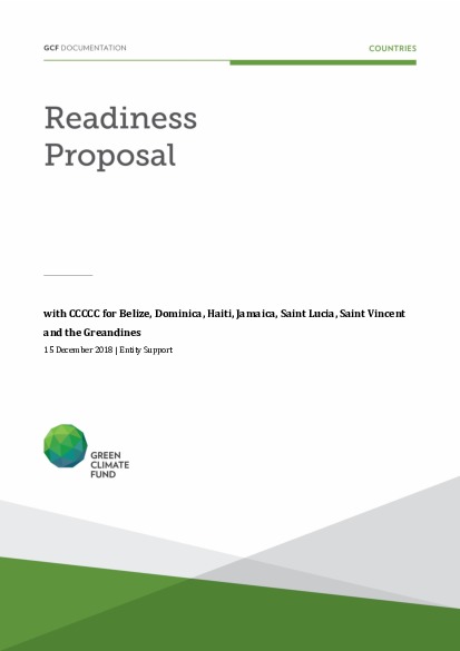 Document cover for Entity support for Belize, Dominica, Haiti, Jamaica, Saint Lucia, Saint Vincent and the Grenadines through CCCCC