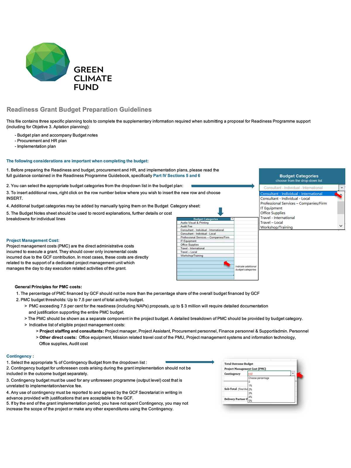 Document cover for Readiness and preparatory support budget and procurement plan template 