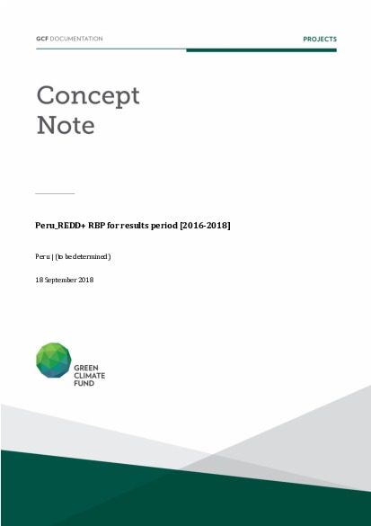 Document cover for Peru_REDD+ RBP for results period [2016-2018]