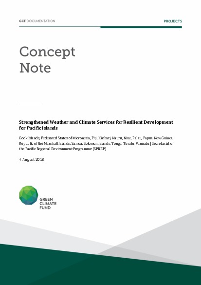 Document cover for Strengthened Weather and Climate Services for Resilient Development for Pacific Islands