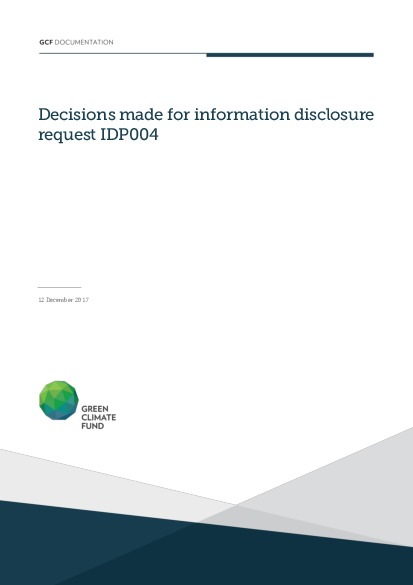 Document cover for Decisions made for information disclosure request IDP004
