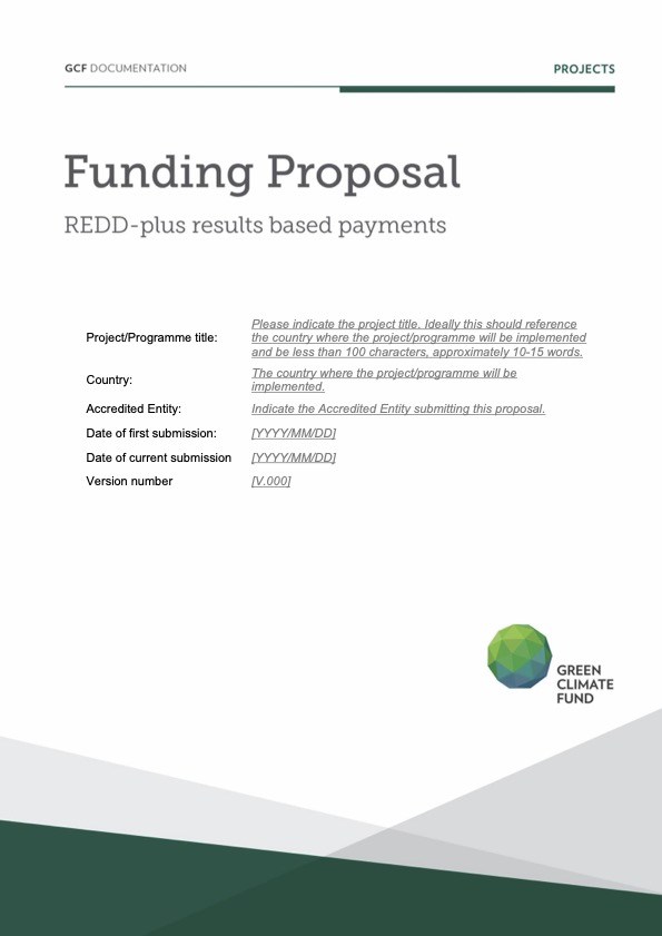 Download REDD+ Results Based Payments funding proposal template Document cover for REDD+ Results Based Payments funding proposal template