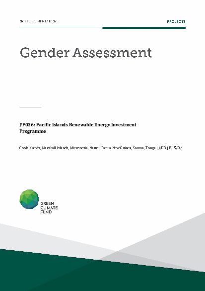 Download Gender assessment for FP036: Pacific Islands Renewable Energy Investment Program Document cover for Gender assessment for FP036: Pacific Islands Renewable Energy Investment Program