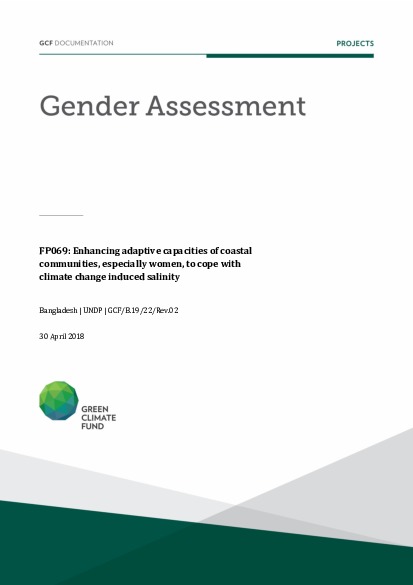 Download Gender assessment for FP069: Enhancing adaptive capacities of coastal communities, especially women, to cope with climate change induced salinity Document cover for Gender assessment for FP069: Enhancing adaptive capacities of coastal communities, especially women, to cope with climate change induced salinity
