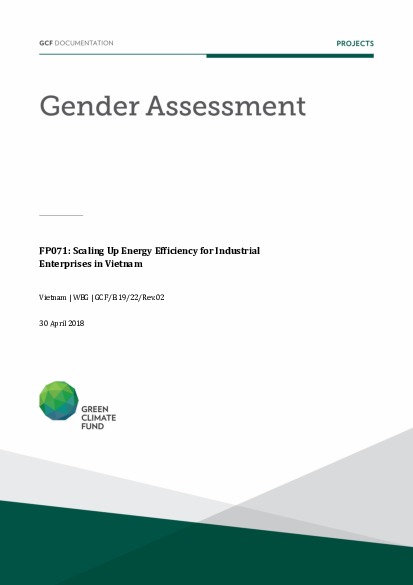 Document cover for Gender assessment for FP071: Scaling Up Energy Efficiency for Industrial Enterprises in Vietnam