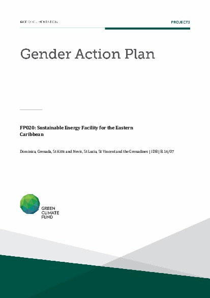 Download Gender action plan for FP020: Sustainable Energy Facility for the Eastern Caribbean Document cover for Gender action plan for FP020: Sustainable Energy Facility for the Eastern Caribbean