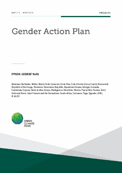 Document cover for Gender action plan for FP038: Geeref Next