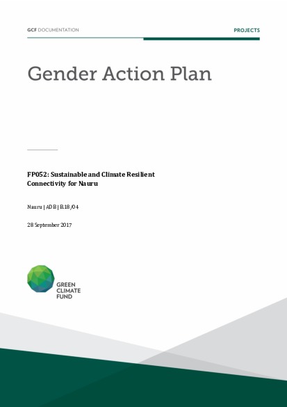 Document cover for Gender action plan for FP052: Sustainable and Climate Resilient Connectivity for Nauru