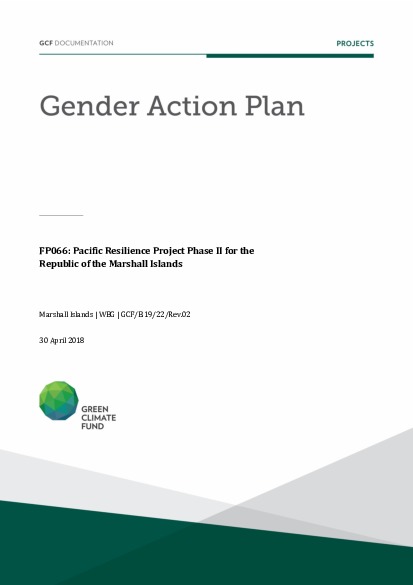 Download Gender action plan for FP066: Pacific Resilience Project Phase II for RMI Document cover for Gender action plan for FP066: Pacific Resilience Project Phase II for RMI