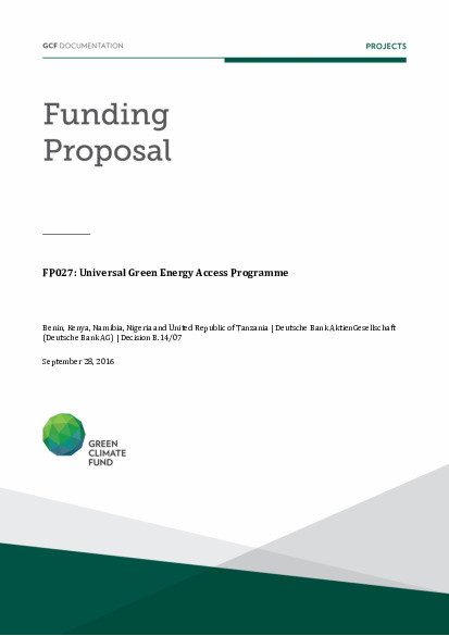 Document cover for Universal green energy access programme