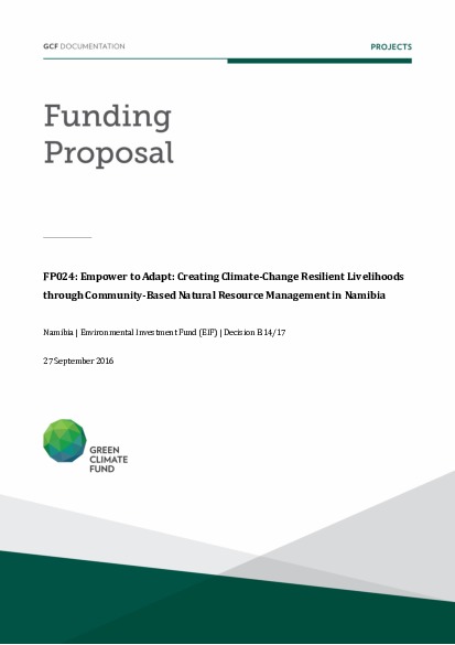 Document cover for Empower to Adapt: Creating climate change resilient livelihoods through community-based natural resource management in Namibia