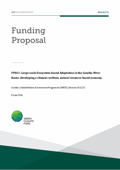 Document cover for Large-scale Ecosystem-based Adaptation in the Gambia river basin: Developing a climate resilient, natural resource based economy