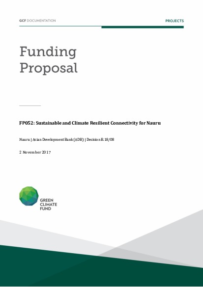 Document cover for Sustainable and climate resilient connectivity for Nauru