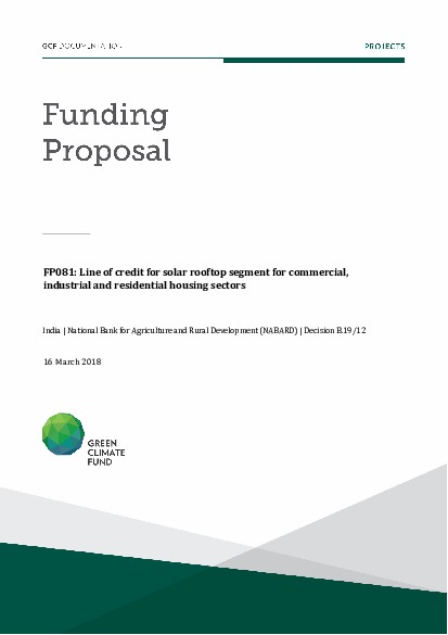 Document cover for Line of credit for solar rooftop segment for commercial, industrial and residential housing sectors