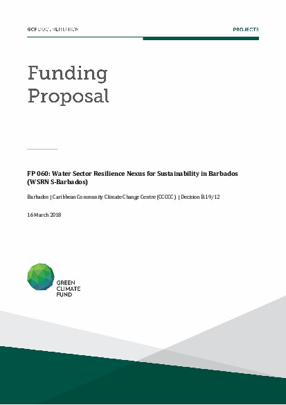 Download Water Sector Resilience Nexus for Sustainability in Barbados (WSRN S-Barbados) Document cover for Water Sector Resilience Nexus for Sustainability in Barbados (WSRN S-Barbados)