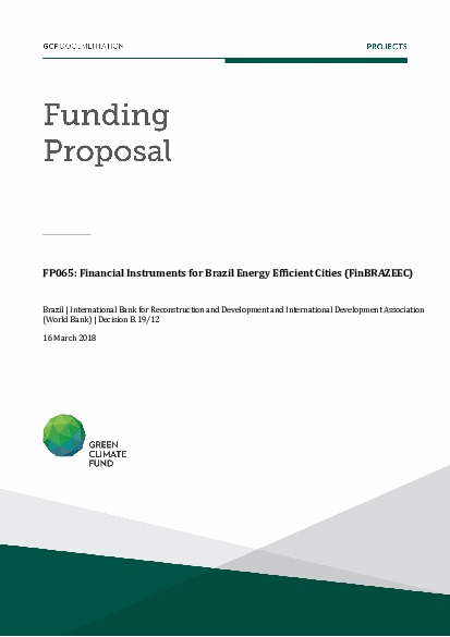 Document cover for Financial instruments for Brazil Energy Efficient Cities (FinBRAZEEC)