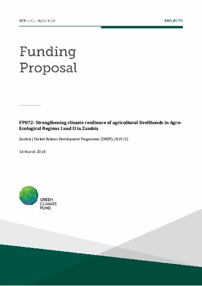 Document cover for Strengthening climate resilience of agricultural livelihoods in agro-ecological regions I and II in Zambia