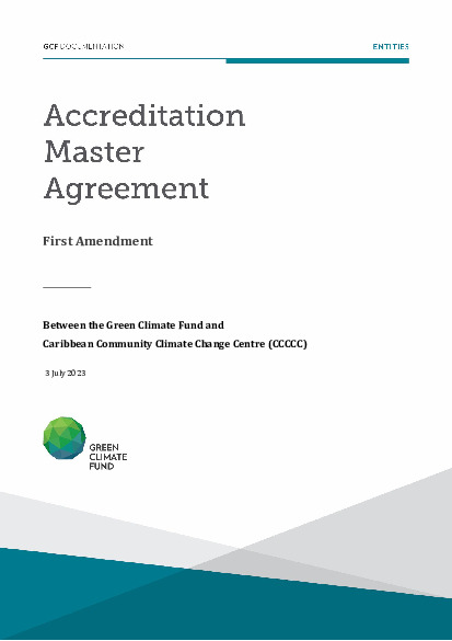 Document cover for Accreditation Master Agreement between GCF and CCCCC (First amendment)