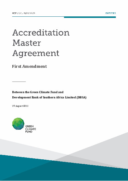 Download Accreditation Master Agreement between GCF and DBSA (First amendment) Document cover for Accreditation Master Agreement between GCF and DBSA (First amendment)