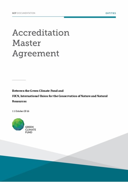 Document cover for Accreditation Master Agreement between GCF and IUCN