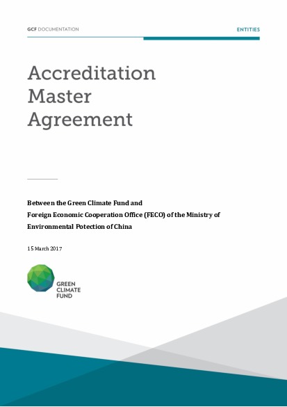Document cover for Accreditation Master Agreement between GCF and FECO