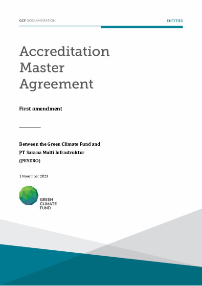 Document cover for Accreditation Master Agreement between GCF and PT SMI (First amendment)