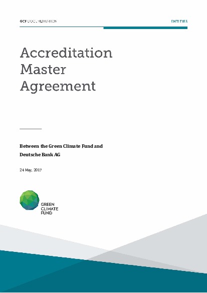 Document cover for Accreditation Master Agreement between GCF and Deutsche Bank AG