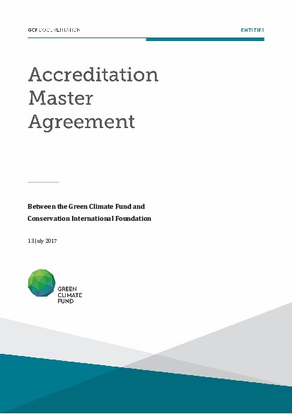 Document cover for Accreditation Master Agreement between GCF and CI