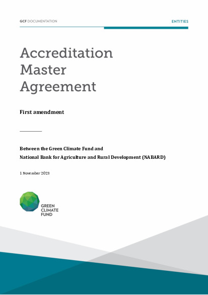 Document cover for Accreditation Master Agreement between GCF and NABARD (First amendment)