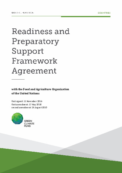 Download Second amended and restated agreement in respect of the framework readiness and preparatory support grant agreement between the Green Climate Fund and the Food and Agriculture Organization of the United Nations Document cover for Second amended and restated agreement in respect of the framework readiness and preparatory support grant agreement between the Green Climate Fund and the Food and Agriculture Organization of the United Nations
