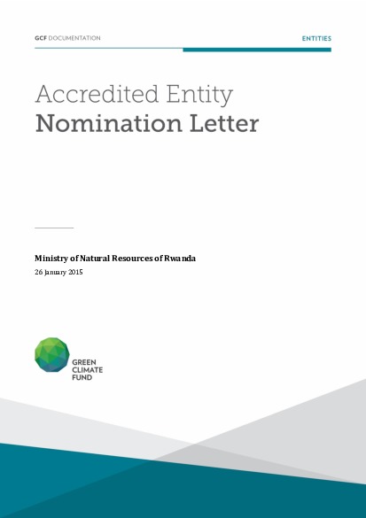 Document cover for Accredited Entity nomination from Rwanda for MINIRENA