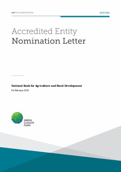 Document cover for Accredited Entity nomination from India for NABARD