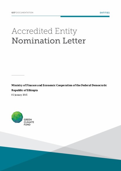 Document cover for Accredited Entity nomination from Ethiopia for MOFEC